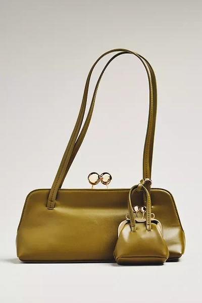 By Anthropologie Faux-leather East-west Bag In Green