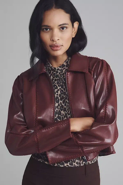 By Anthropologie Faux-leather Jacket In Brown