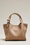 By Anthropologie Faux-leather Mini Satchel Bucket Bag In Sand