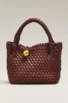 By Anthropologie Faux Leather Woven Satchel In Brown