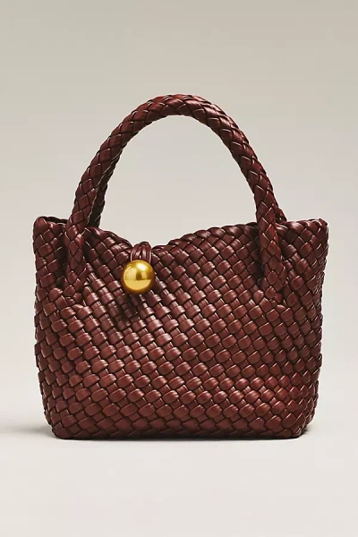 By Anthropologie Faux Leather Woven Satchel In Brown