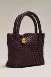 By Anthropologie Faux Leather Woven Satchel In Purple