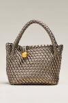 By Anthropologie Faux Leather Woven Satchel In Silver