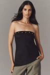 By Anthropologie Faux-suede Asymmetrical Tube Top In Black