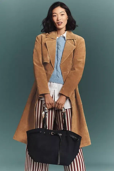 By Anthropologie Faux-suede Belted Tote Bag In Multi