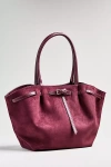 By Anthropologie Faux-suede Belted Tote In Purple