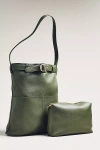 By Anthropologie Faux-suede Buckle Tote In Green