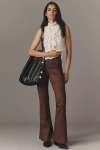 By Anthropologie Faux-suede Flare Pants In Brown