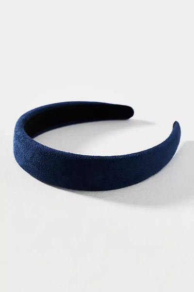 By Anthropologie Faux Suede Gemstone Headband In Blue
