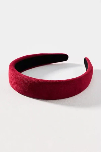 By Anthropologie Faux Suede Gemstone Headband In Burgundy
