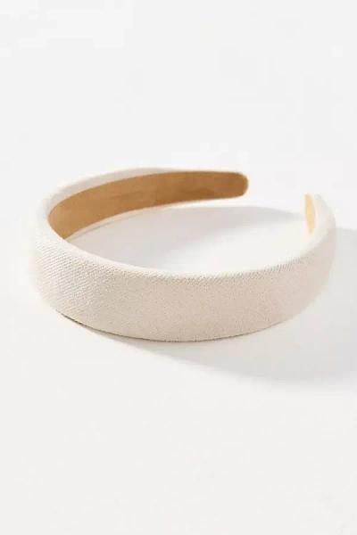 By Anthropologie Faux Suede Gemstone Headband In Neutral