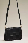 By Anthropologie Faux-suede Woven Shoulder Bag In Black