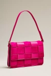 By Anthropologie Faux-suede Woven Shoulder Bag In Red