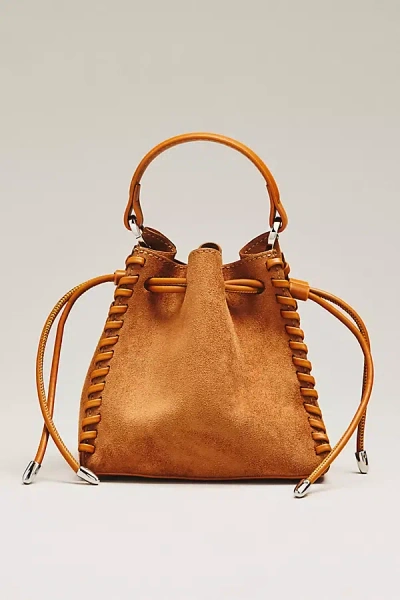 By Anthropologie Faux-suede Whipstitch Satchel In White