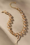 By Anthropologie Festive Beaded Drink Charm Necklace In Orange