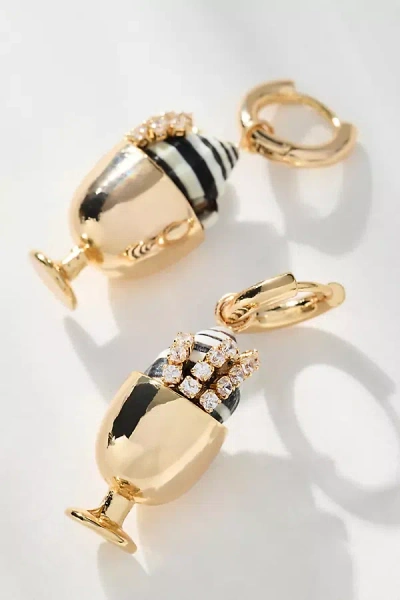 By Anthropologie Festive Icon Huggie Earrings In Gold