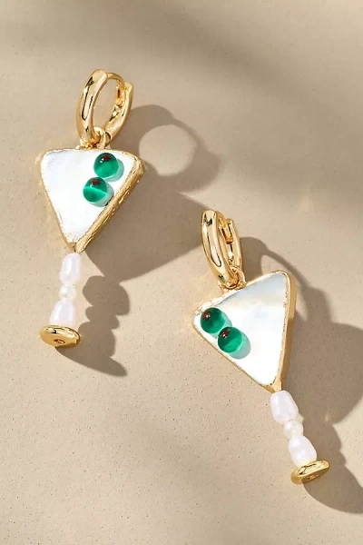 By Anthropologie Festive Icon Huggie Earrings In Pink