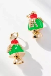 By Anthropologie Festive Icon Huggie Earrings In White