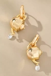 By Anthropologie Festive Icon Huggie Earrings In Yellow