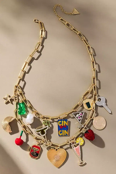 By Anthropologie Festive Layered Charm Necklace In Gold