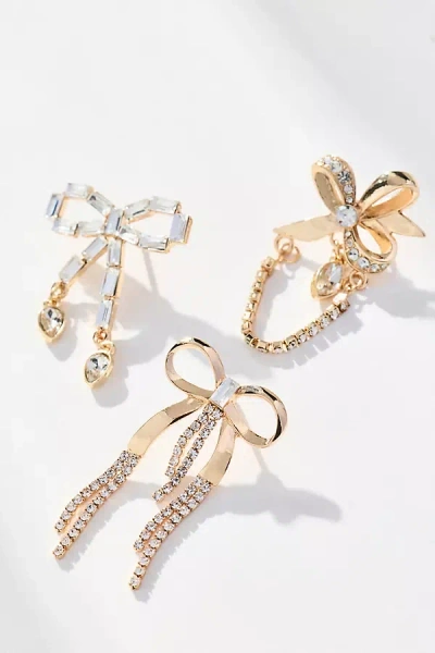 By Anthropologie Festive Nutcracker Ballet Brooches, Set Of 3 In Silver