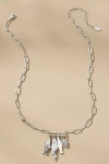 By Anthropologie Fish Bar Charm Paperclip Necklace In Silver