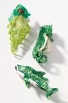 By Anthropologie Fish Claw Clips, Set Of 3 In Green
