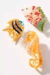 By Anthropologie Fish Claw Clips, Set Of 3 In Yellow