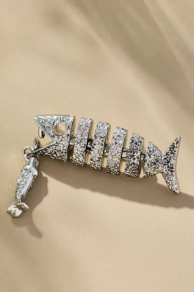 By Anthropologie Fish Drop Brooch In Silver