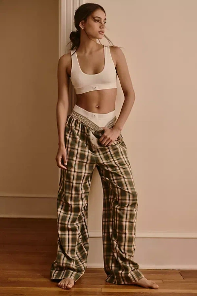 By Anthropologie Flannel Boxer Pants In Multicolor