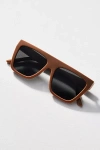 By Anthropologie Flat-top Aviator Sunglasses In Brown