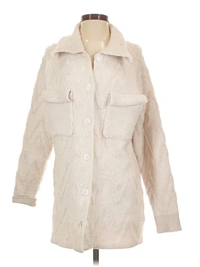 Pre-owned By Anthropologie Fleece Jacket In Ivory