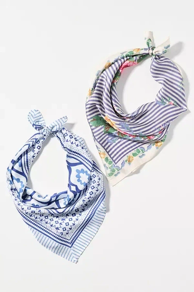 By Anthropologie Fleur Hair Scarves, Set Of 2 In Multi