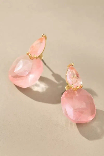 By Anthropologie Floating Crystal Earrings In Pink
