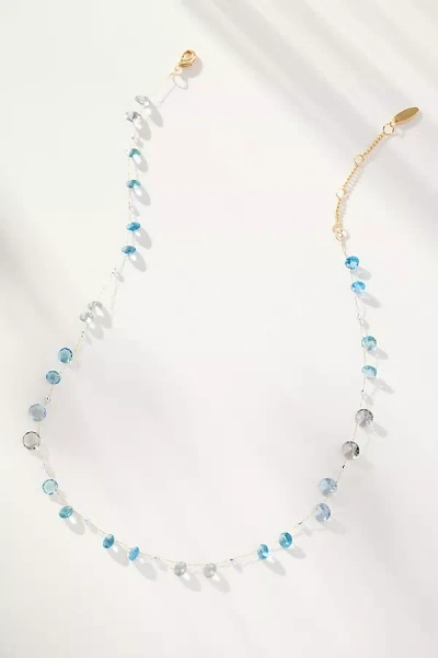 By Anthropologie Floating Crystal Necklace In Blue