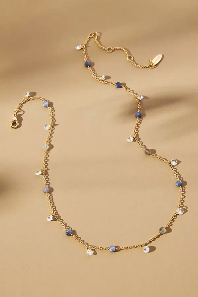 By Anthropologie Floating Crystal Necklace In Blue