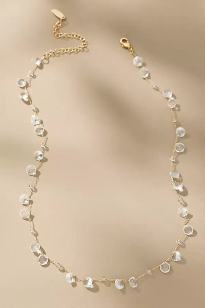 By Anthropologie Floating Crystal Necklace In Gold