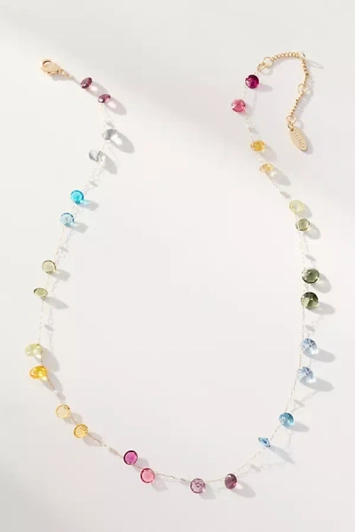 By Anthropologie Floating Crystal Necklace In Multi