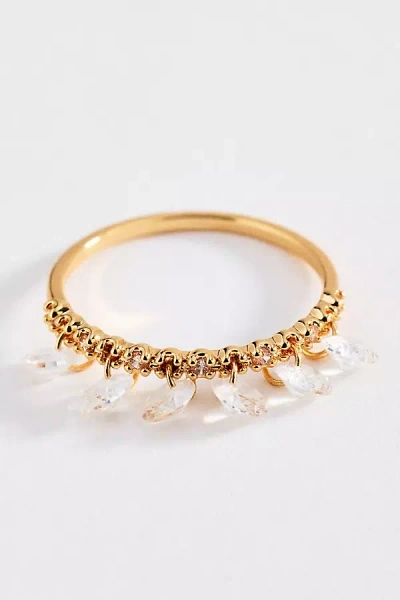 By Anthropologie Floating Crystal Ring In Gold