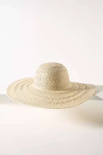By Anthropologie Floppy Straw Plaited Sun Hat In Beige