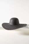 By Anthropologie Floppy Straw Plaited Sun Hat In Black