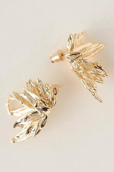 By Anthropologie Floral Abstract Post Earrings In Gold