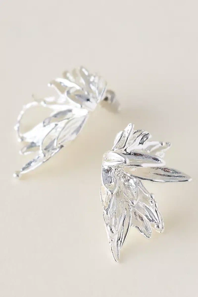 By Anthropologie Floral Abstract Post Earrings In Gold