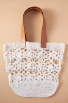 BY ANTHROPOLOGIE FLORAL CROCHET TOTE