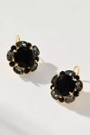 By Anthropologie Floral Crystal Drop Earrings In Black