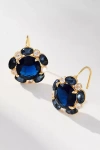 By Anthropologie Floral Crystal Drop Earrings In Blue