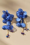 By Anthropologie Floral Drop Earrings In Blue