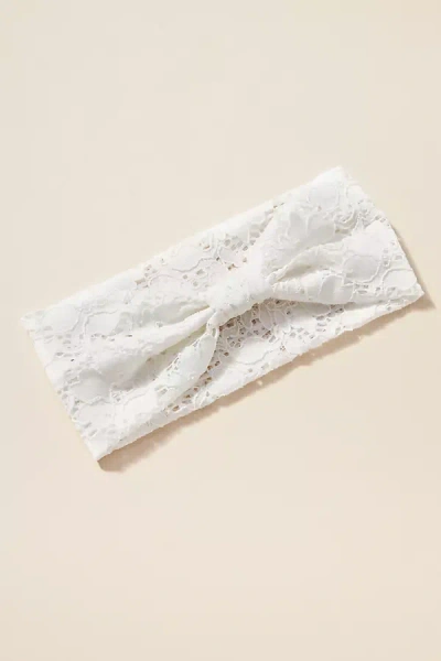 By Anthropologie Floral Eyelet Headband In White