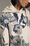 By Anthropologie Floral Hooded Sweatshirt In Blue