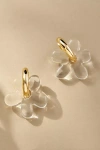 By Anthropologie Floral Icon Huggie Hoop Earrings In Gold
